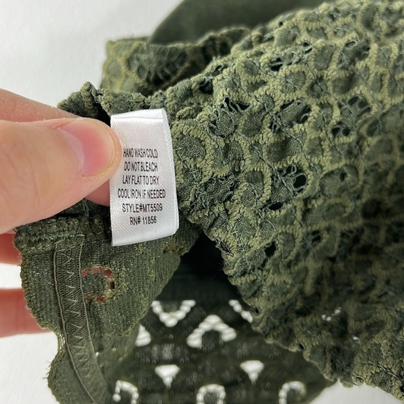 Cherish Green Boho Lace Strappy Bralette Womens Size L - Picture 10 of 10